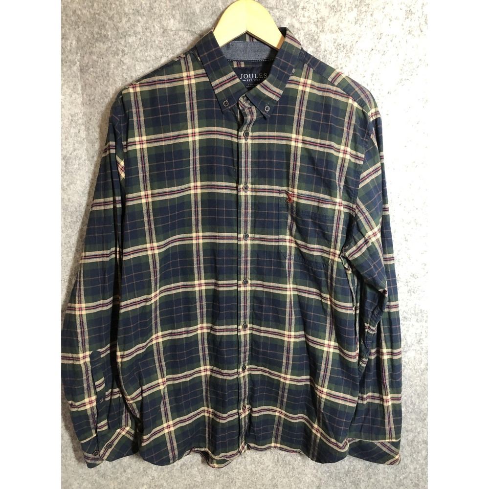 Joules Shirt Mens Large Green Plaid Buchannan Classic Long Sleeve Button Down - Picture 3 of 9